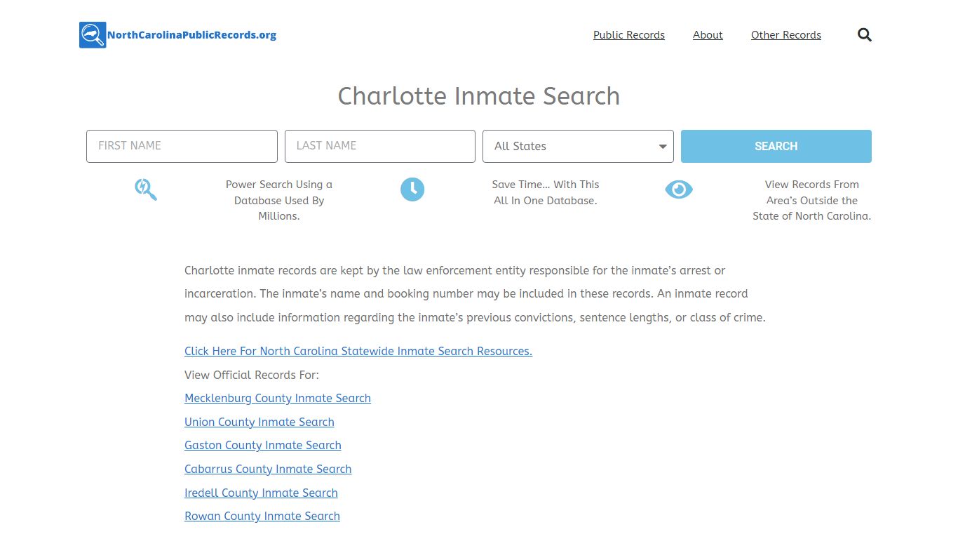 Charlotte Inmate Search - CMPD Current & Past Jail Records